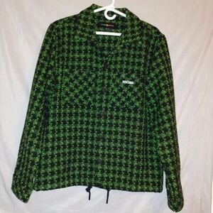 Teddy Fresh Green and Black Checkered Utility Jacket